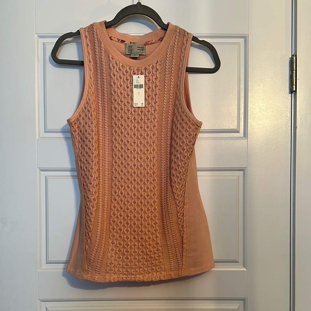 NWT Anthropologie Cable Peach Sleeveless Tank Top